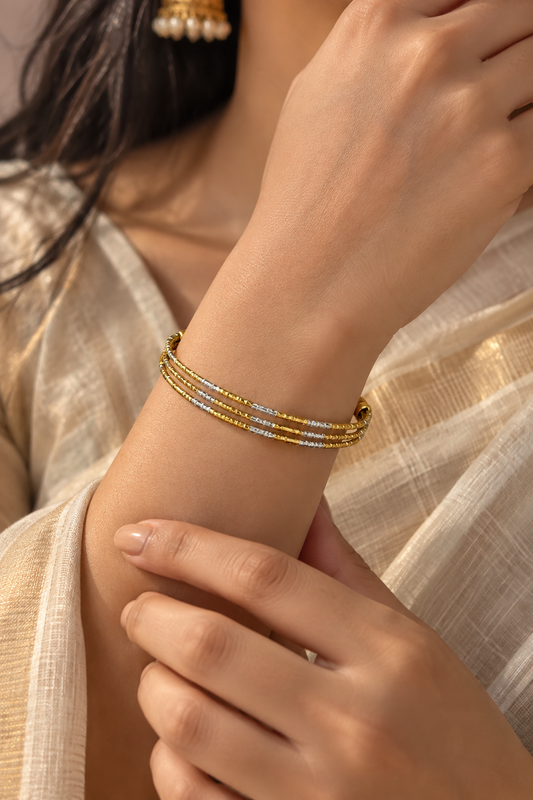 Triple strand cuff bangle