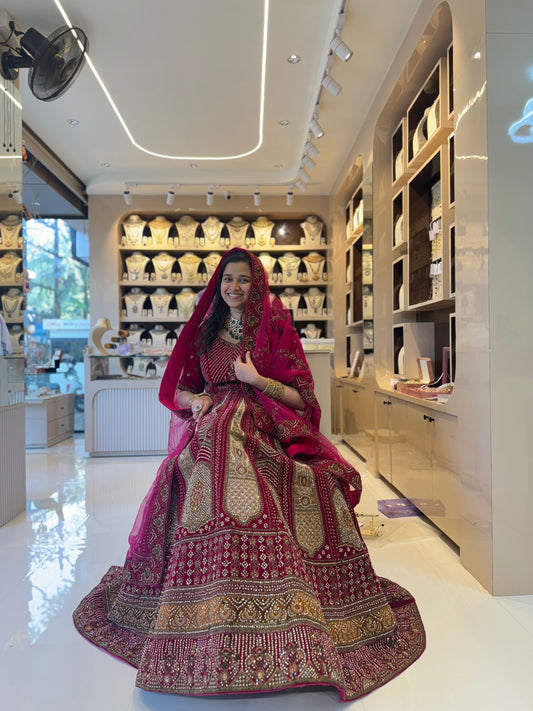 Raw silk Lahenga