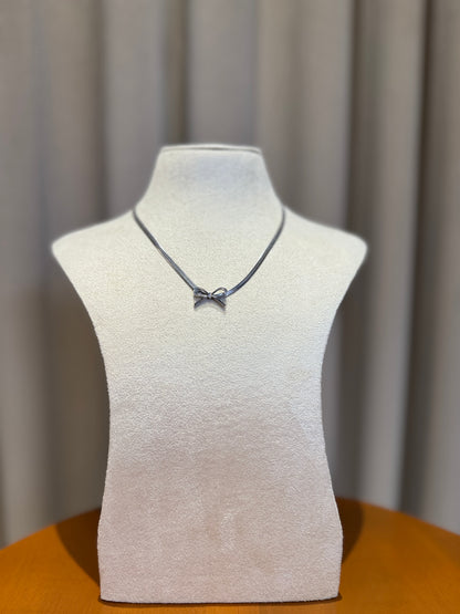 Bow Necklace - Silver