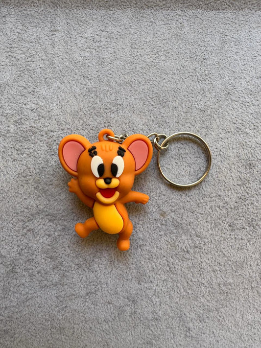 Cheeky Jerry Mouse Keychain in Orange