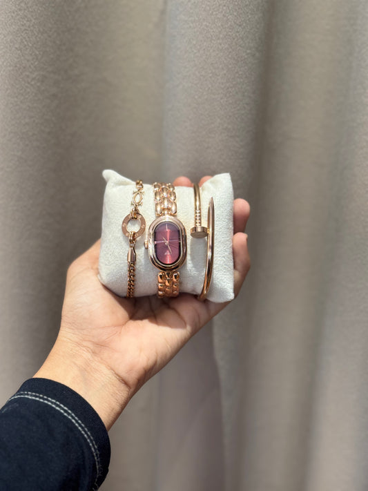 Rose gold stack