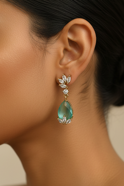 PEAR DROP PASTEL GREEN AD EARING