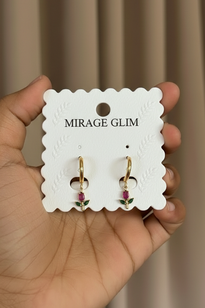 Golden Tulip Hoop Earrings
