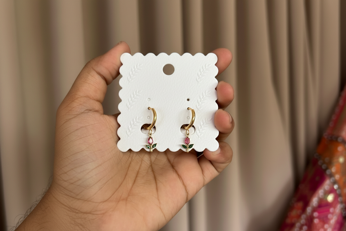 Golden Tulip Hoop Earrings