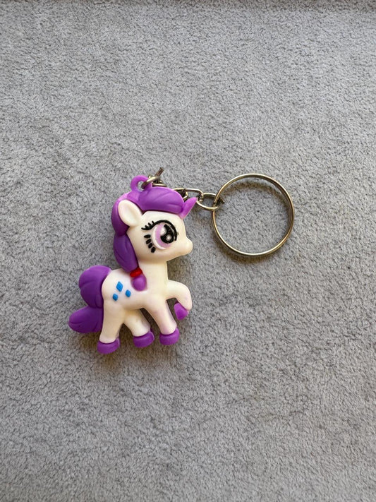 Rarity Pony Keychain in Purple & White