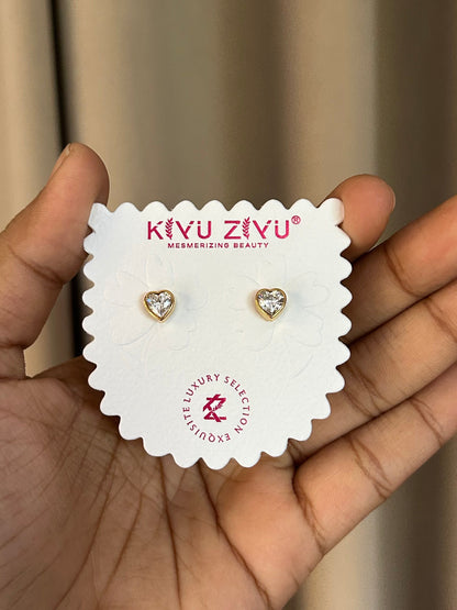 Heart Gold Stud Earrings