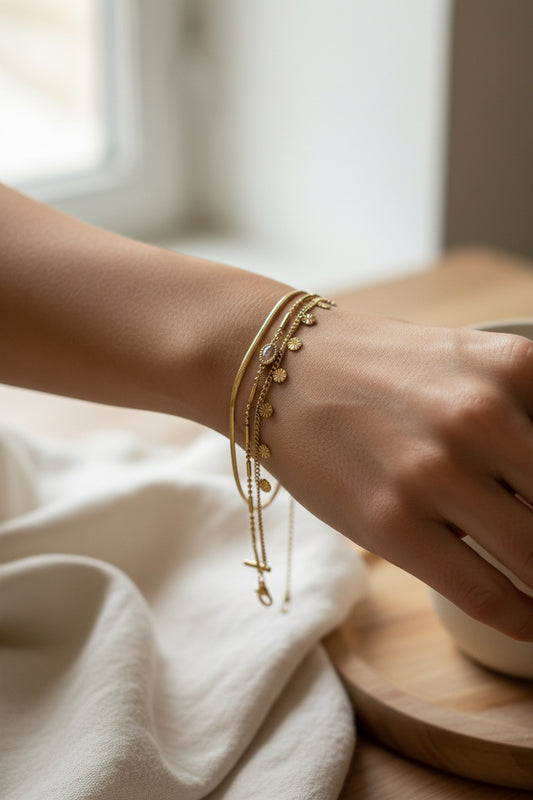 Triple charm bracelet