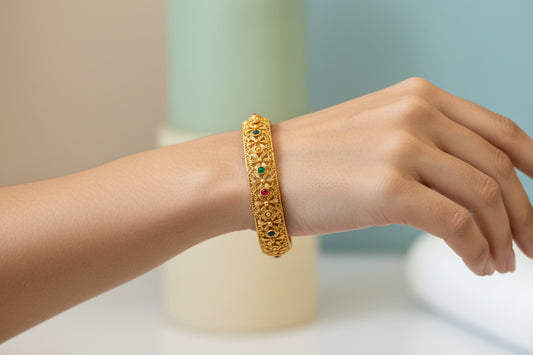 Multicolour golden bangle