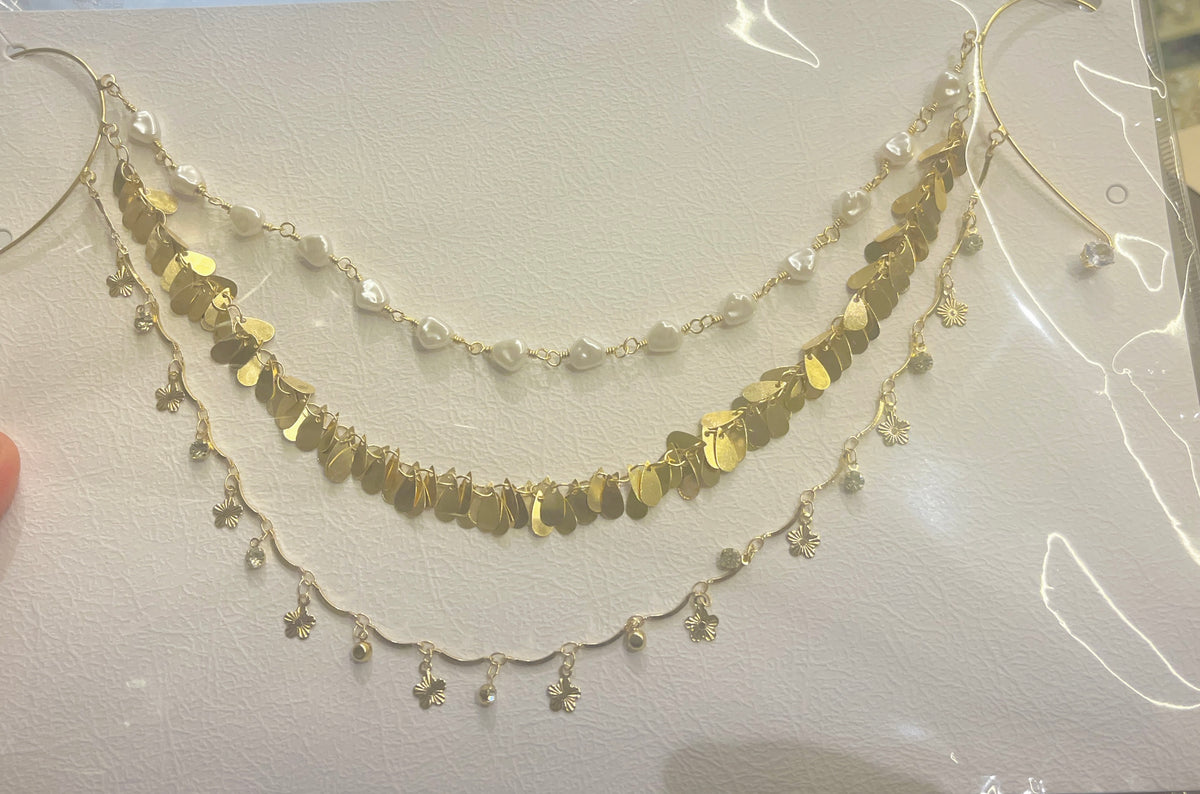 Pearl & Coin Ear-to-Ear Hair Chain