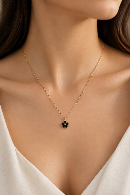 Green flower necklace