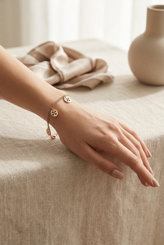 Rose gold charm bracelet