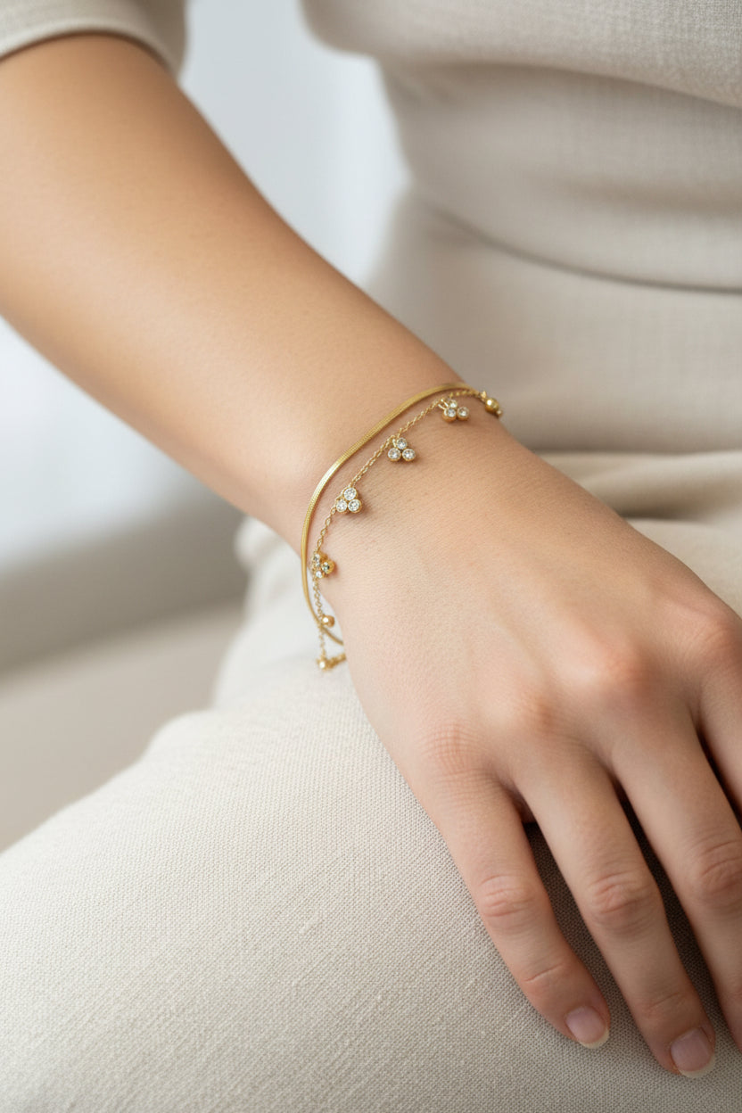 Double layer bracelet
