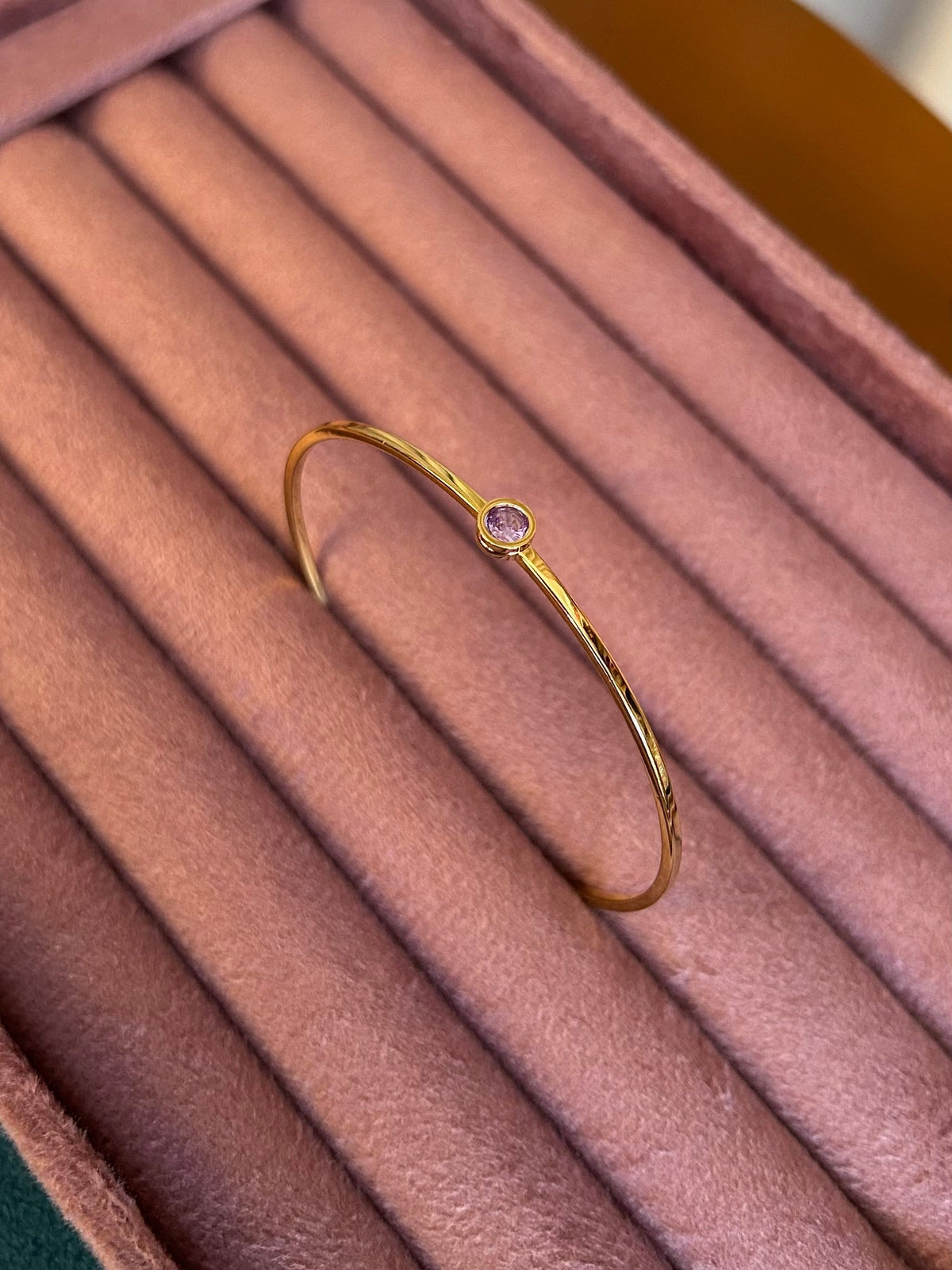 Lavender Solitaire Bangle