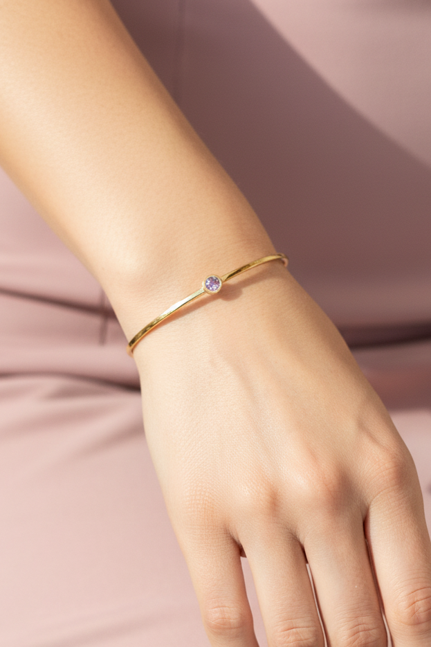Lavender Solitaire Bangle