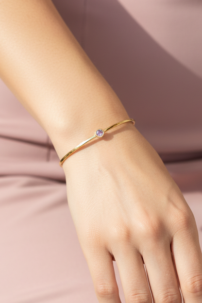 Lavender Solitaire Bangle