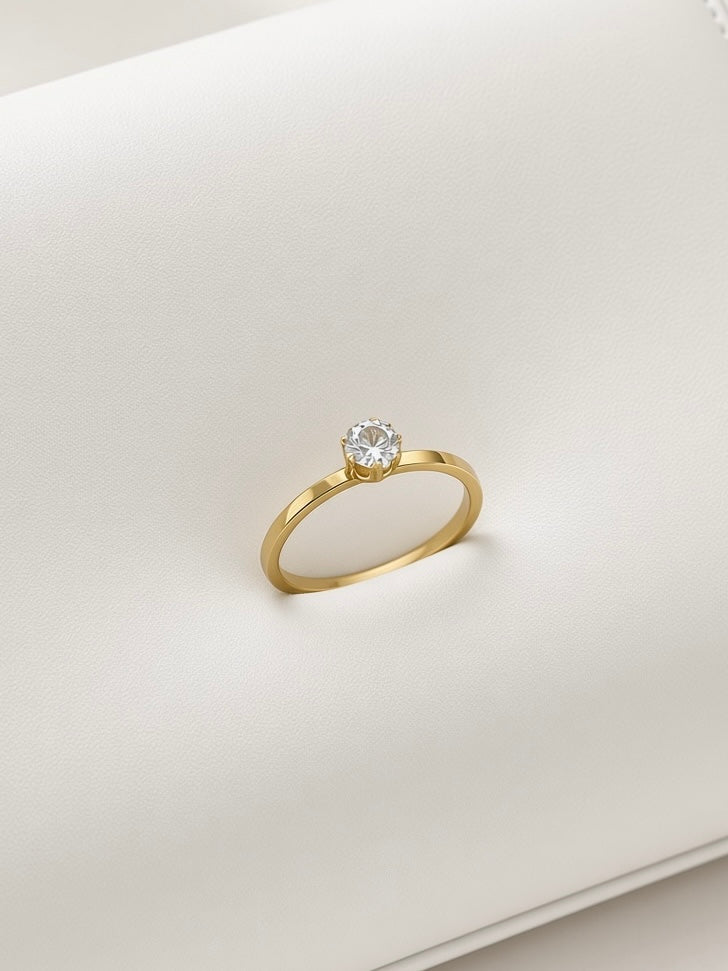 Stackable ring with stone