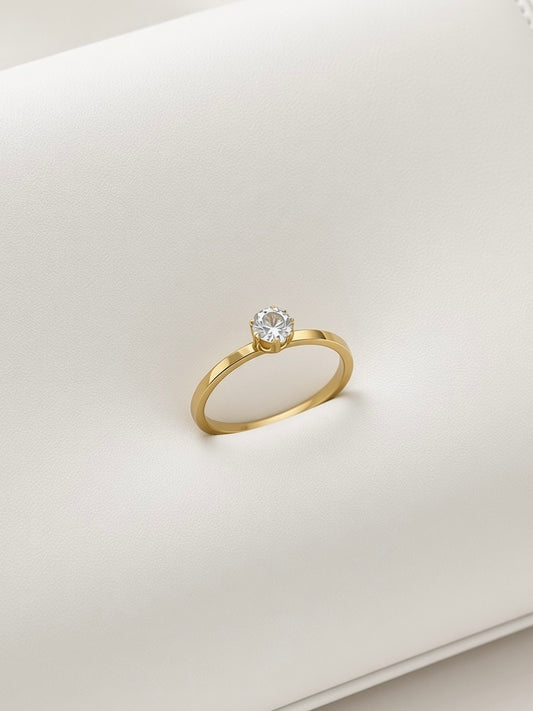 Stackable ring with stone