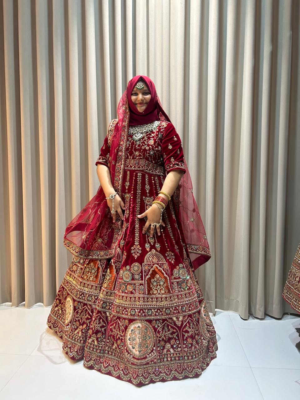 Red and multi lehanga