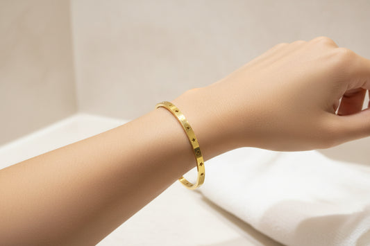 Etched Celestial Simple Bangle