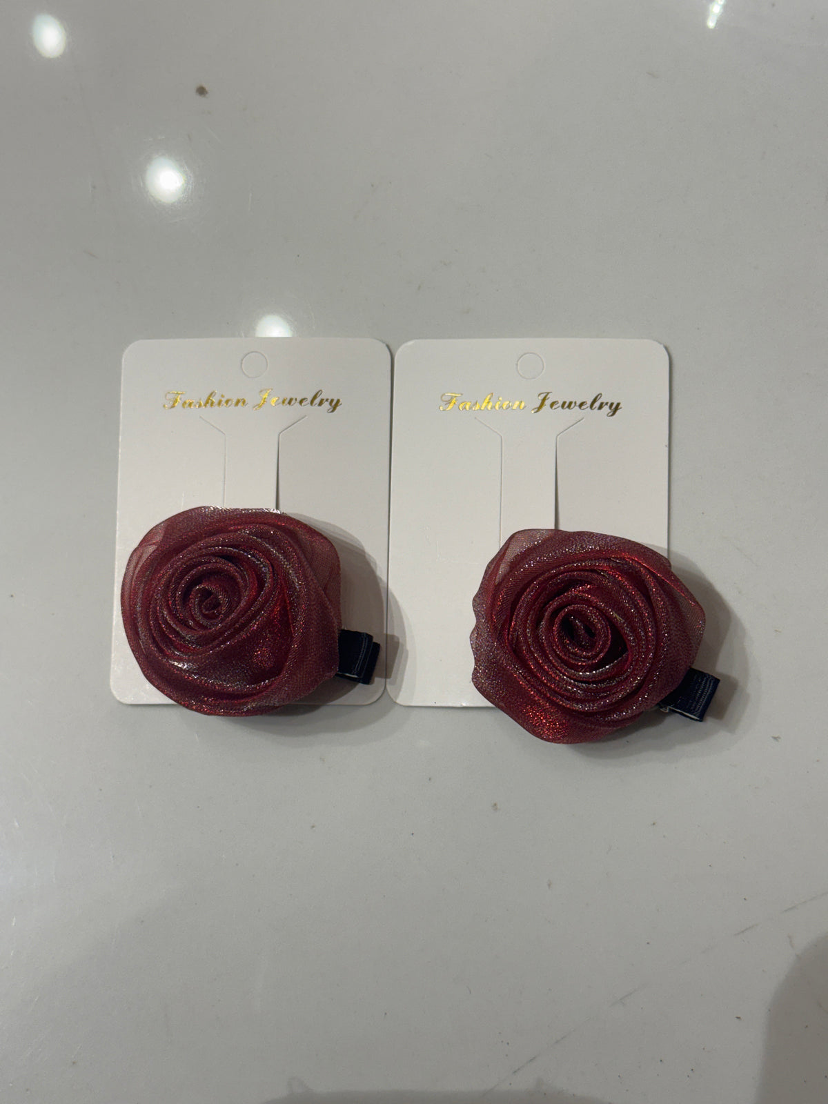 Red Rose flower hair accessories