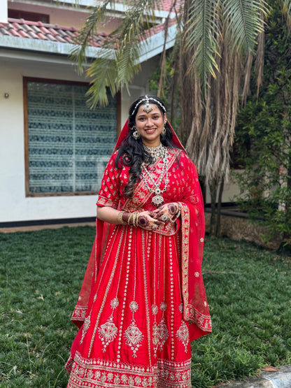 Complete handwork Red Lehanga