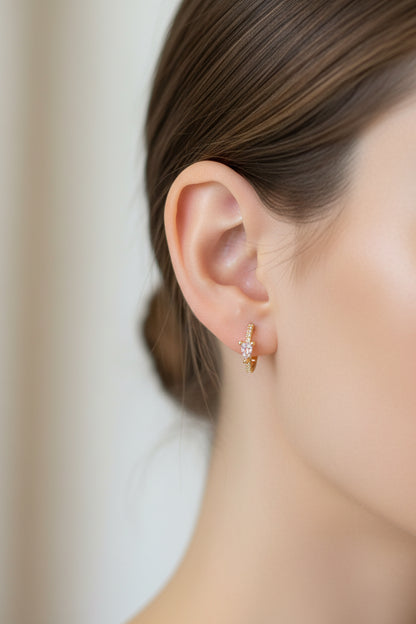 Drop hoop earrings