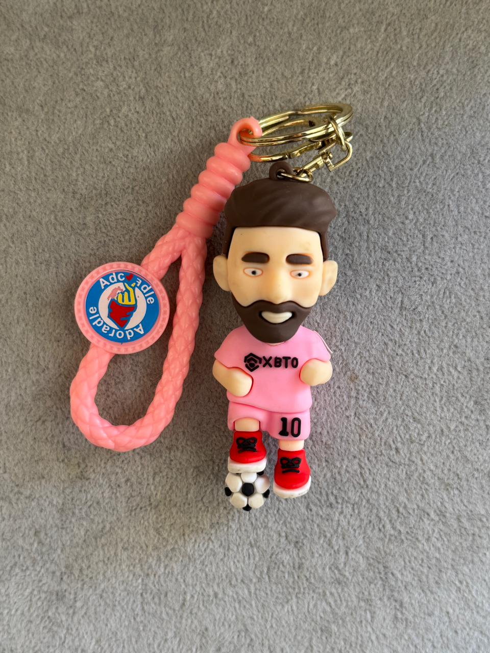 Soccer Star Player Keychain in Pink
