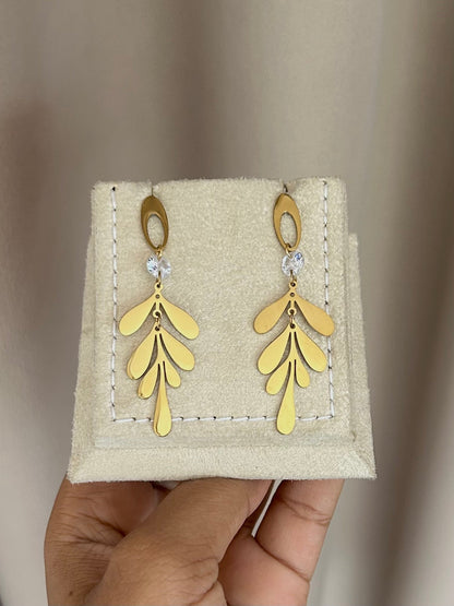 Gold Fern Leaf Earrings