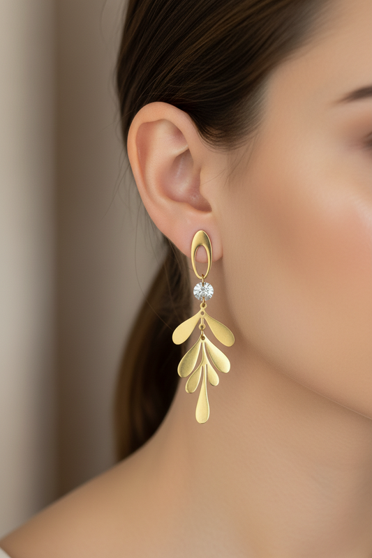 Gold Fern Leaf Earrings
