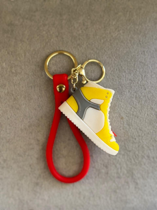 Sneaker Head Keychain in Yellow & Grey
