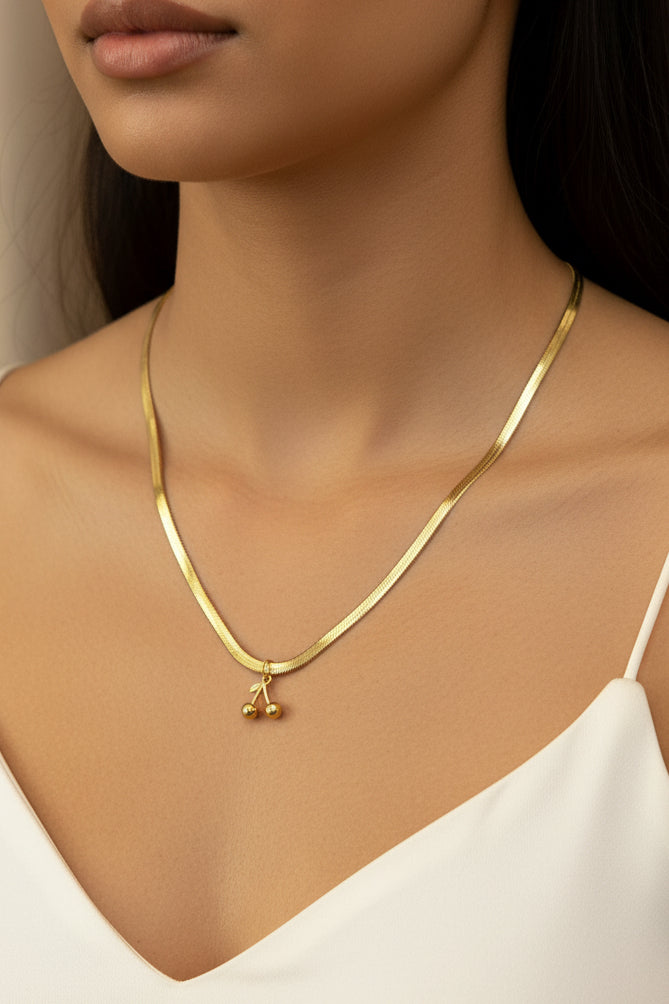 Gold Cherry necklace