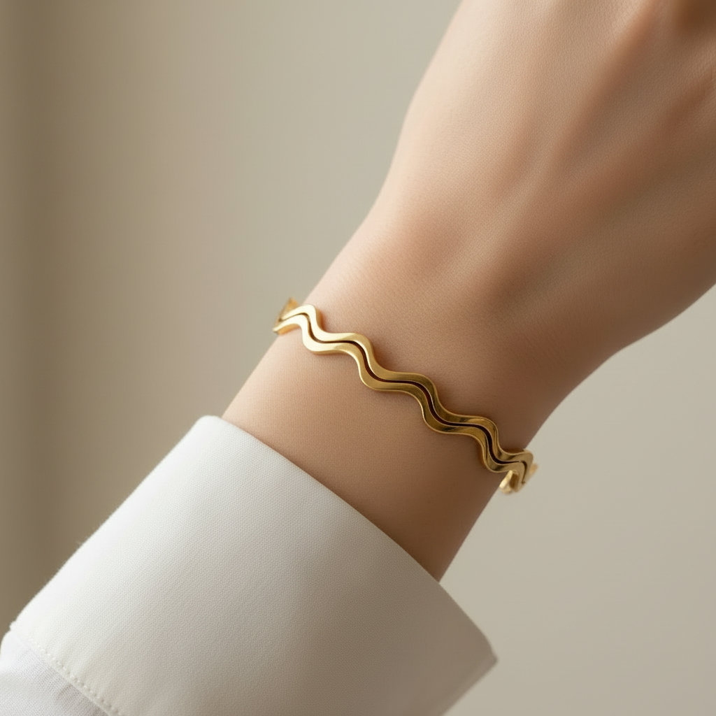 Golden wave Bangle