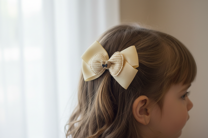 Hair bow off white