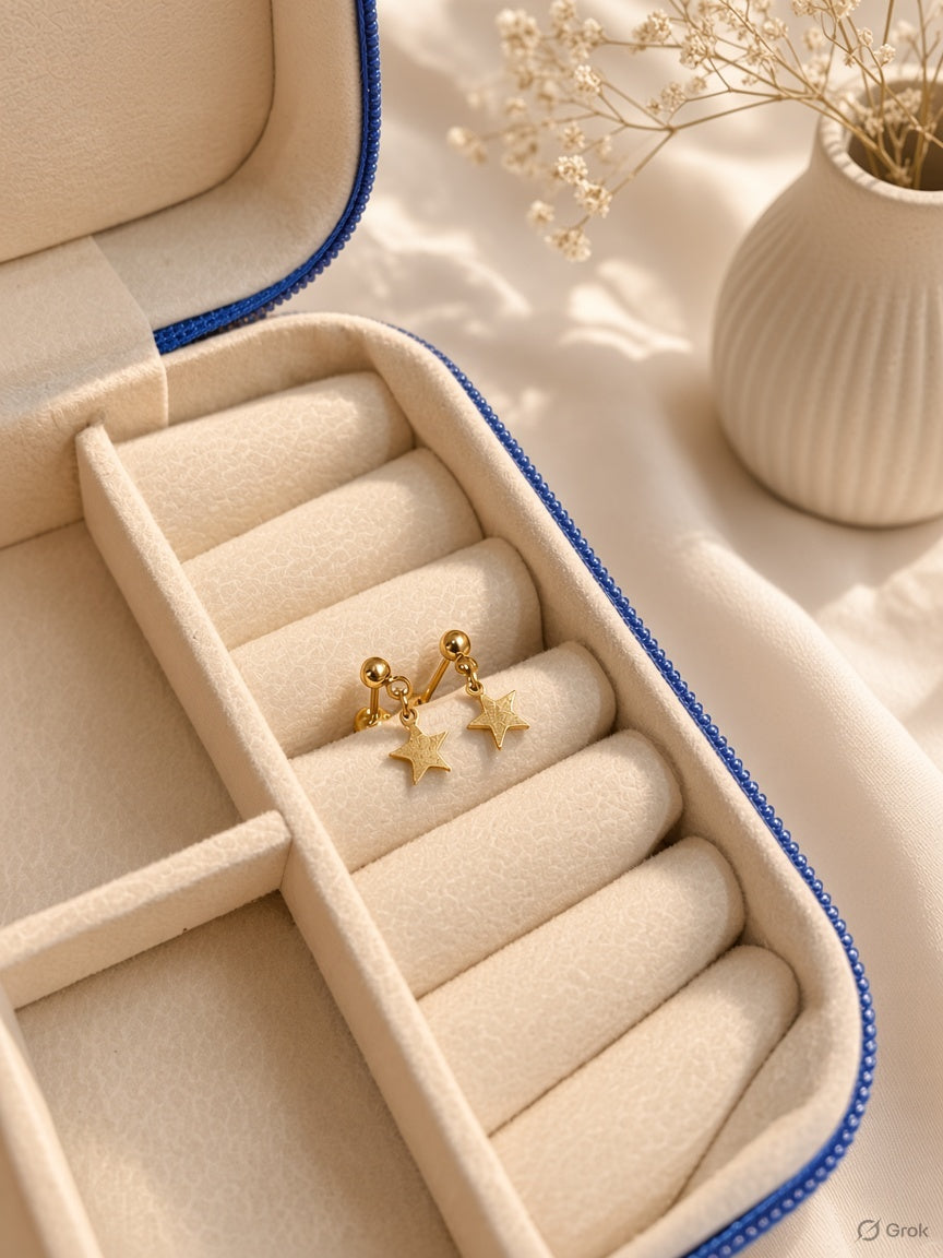 Gold Star Stud Earrings