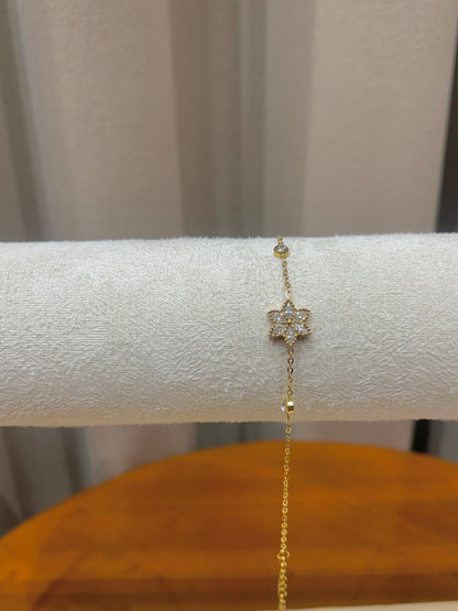 Crystal Flower Charm Bracelet