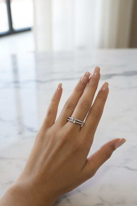 White pearl ring