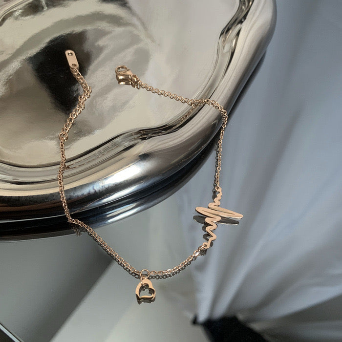 Heartbeat  Anklets Pair