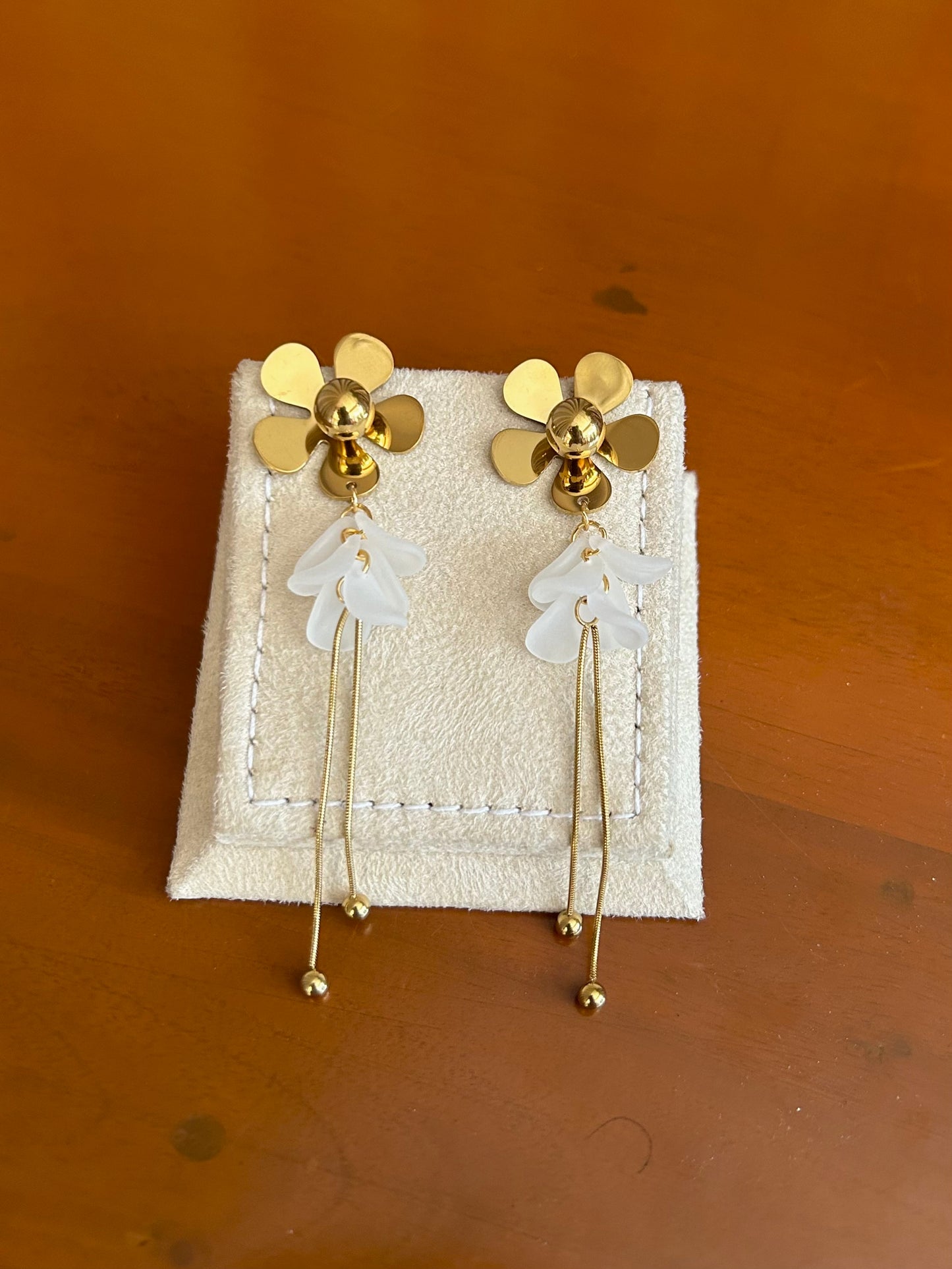 Golden Bloom & Pearl Petal Earrings