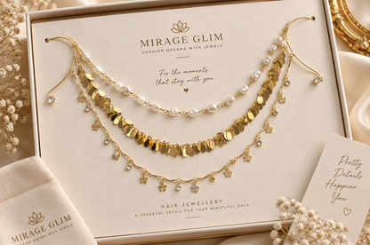 Pearl & Coin Ear-to-Ear Hair Chain