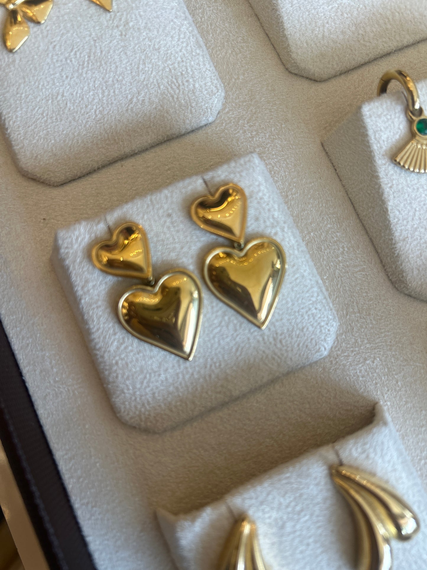 Double heart earrings