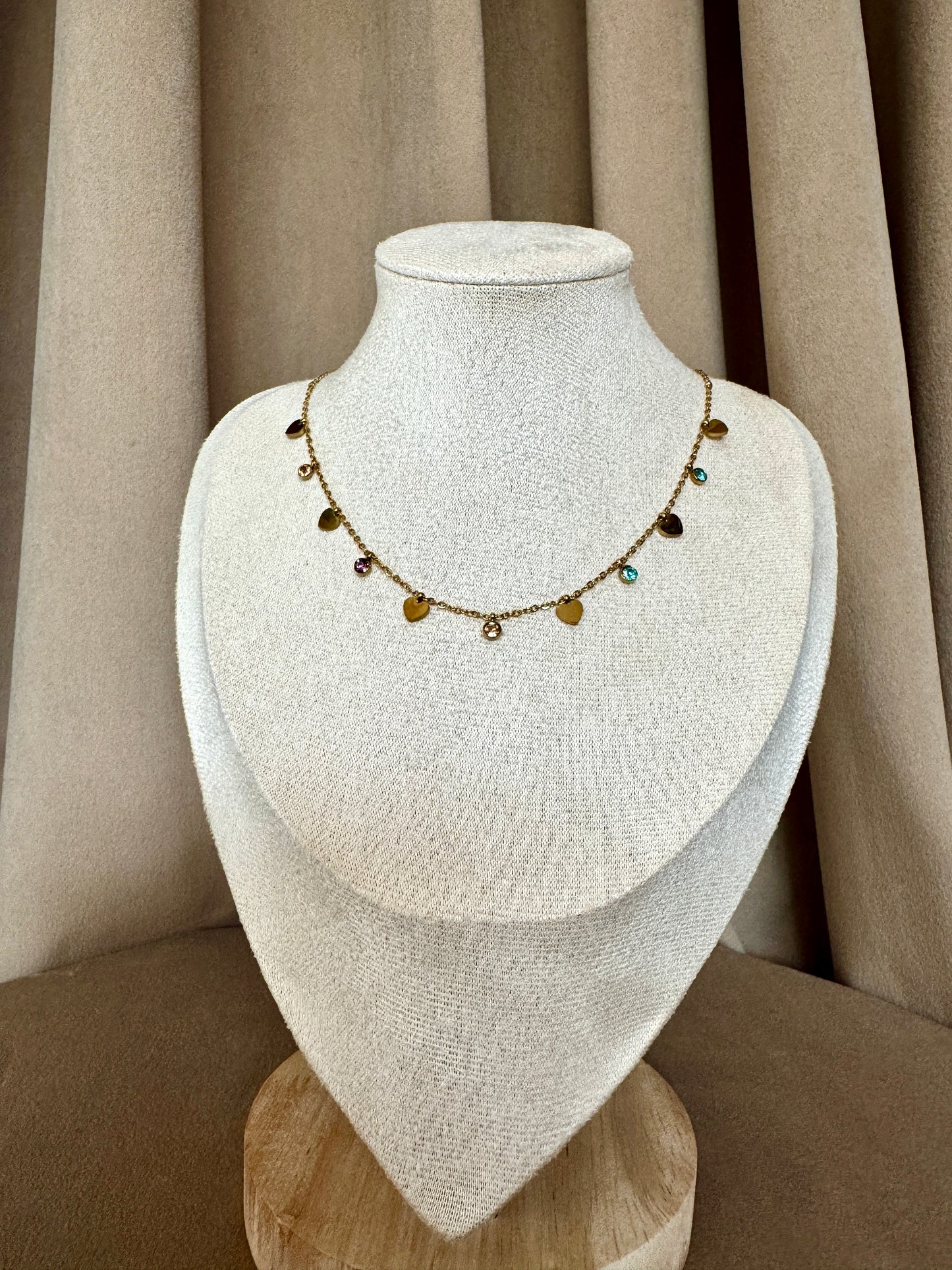 Multi coloured heart necklace