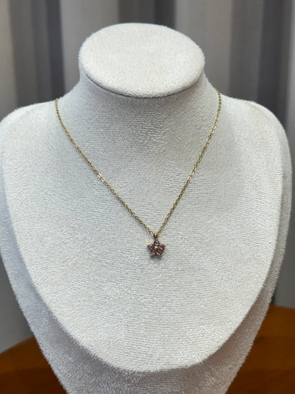 Pink flower necklace