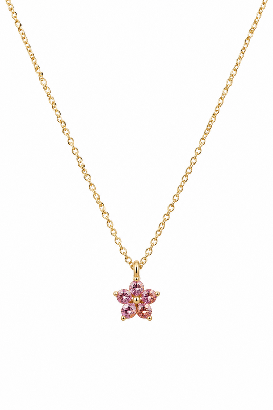 Pink flower necklace