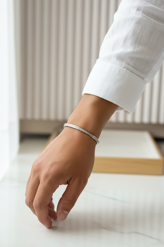Half stone bangle