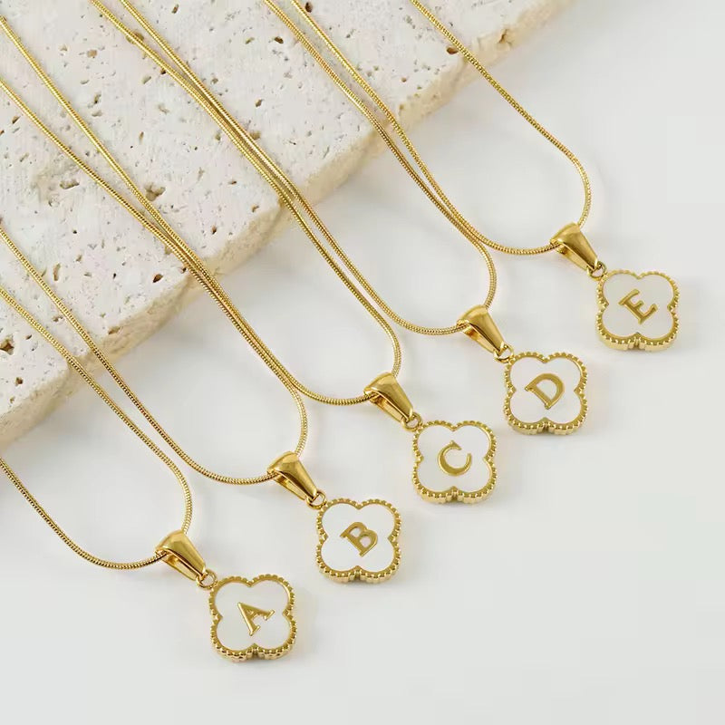 Alphabet clover necklace