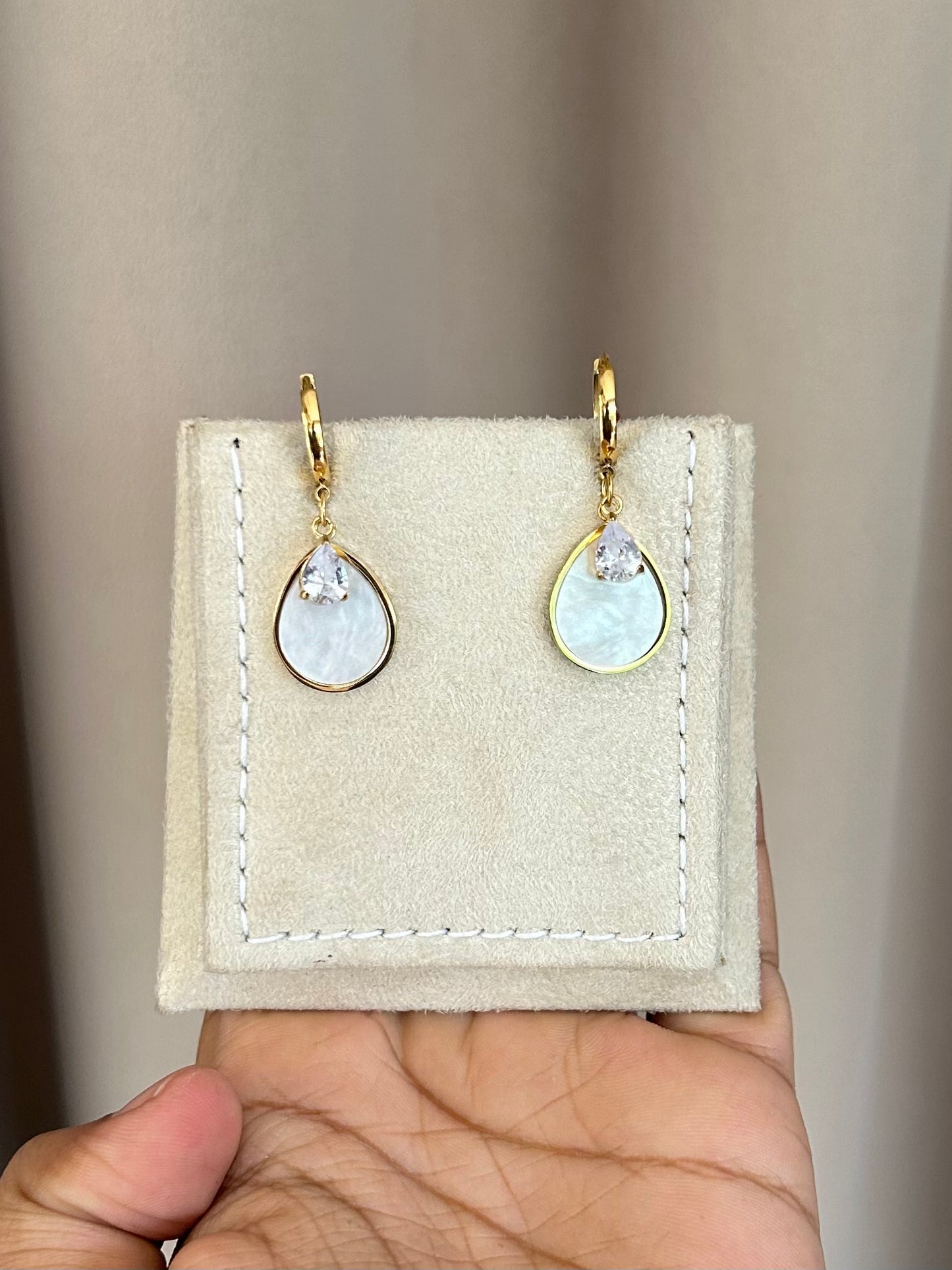 Pearl Shell & Crystal Earrings