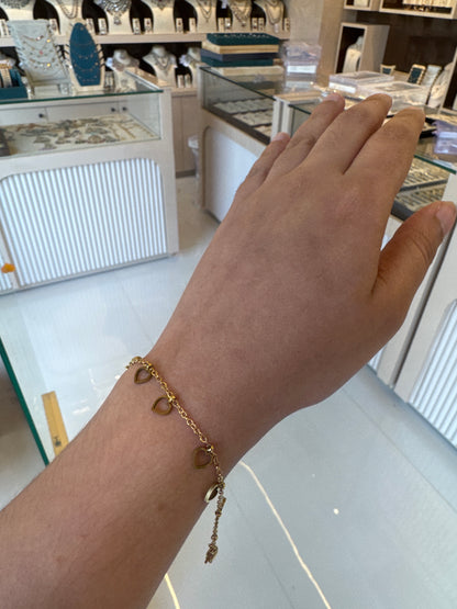 Gold Heart Charm Bracelet