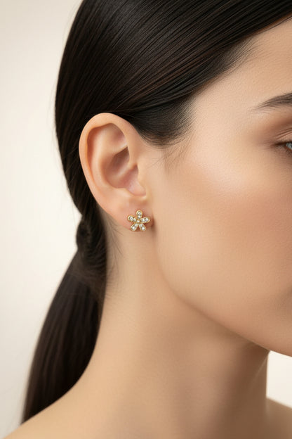 Crystal Flower Stud Earrings