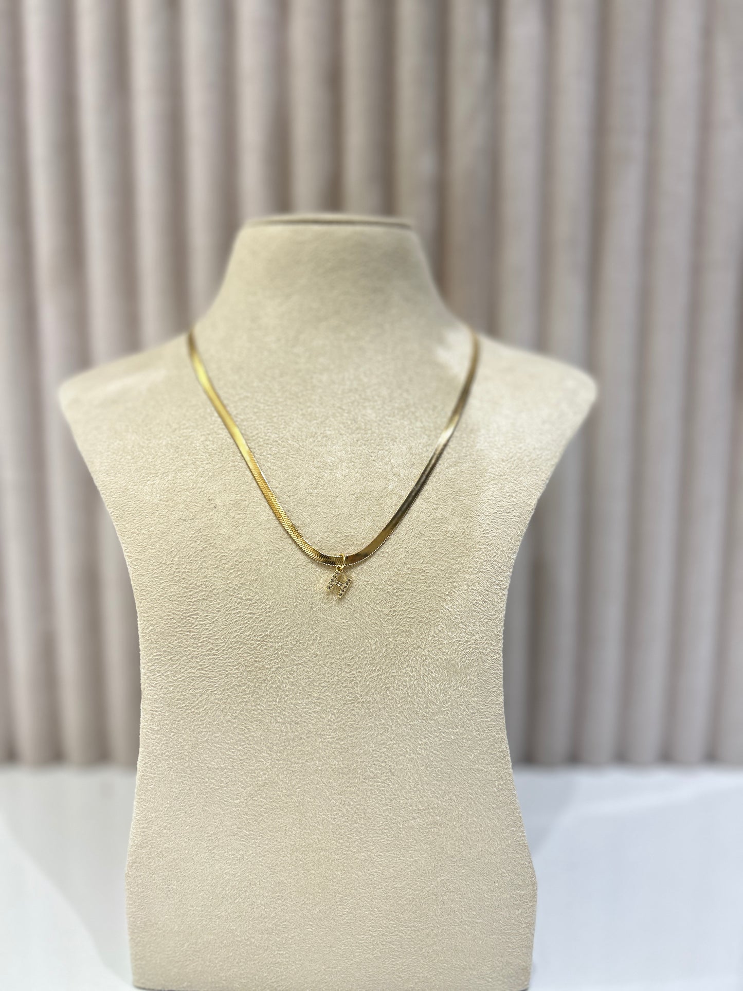 Alphabet snake chain necklace