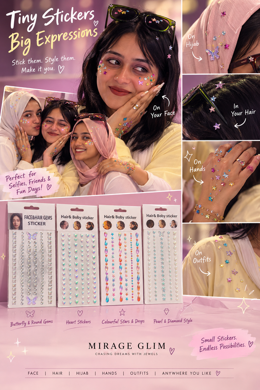 Pearl & Bow Hair & Body Gem Stickers